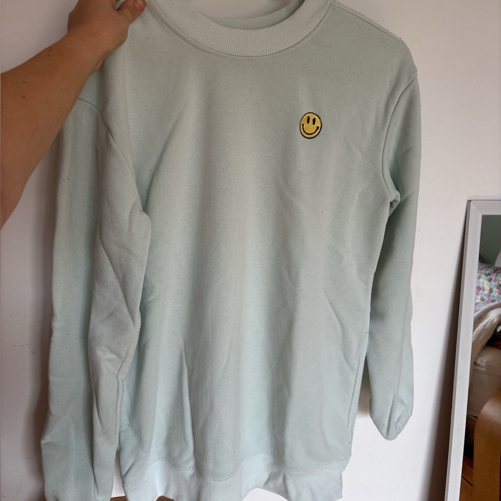 Light Green Smiley Face Sweatshirt
